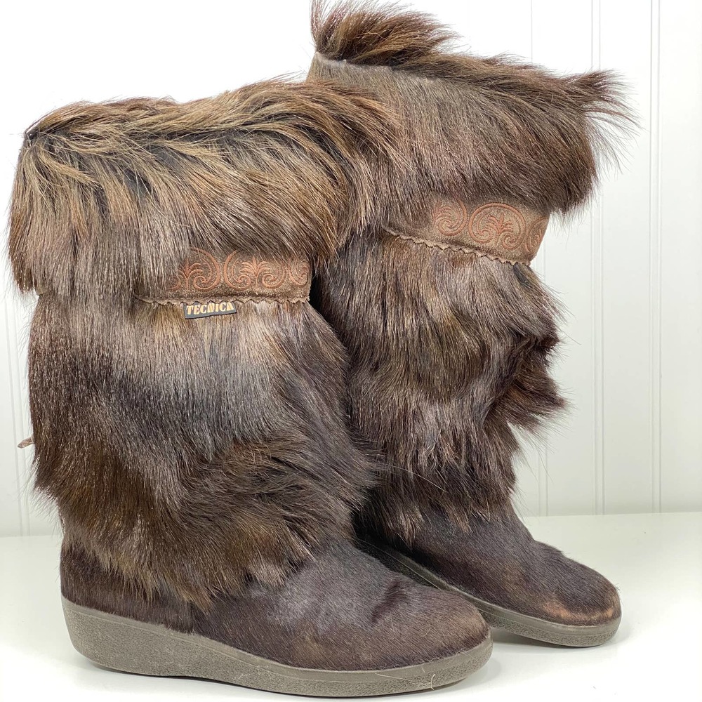 Tecnica Apres Ski Goat Hair Fur Boot Snow Winter 9 - Picture 4 of 12